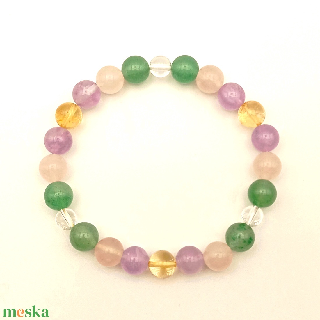 Pasztell színű ásványkarkötő - ékszer - karkötő - ásványkarkötő - Meska.hu
