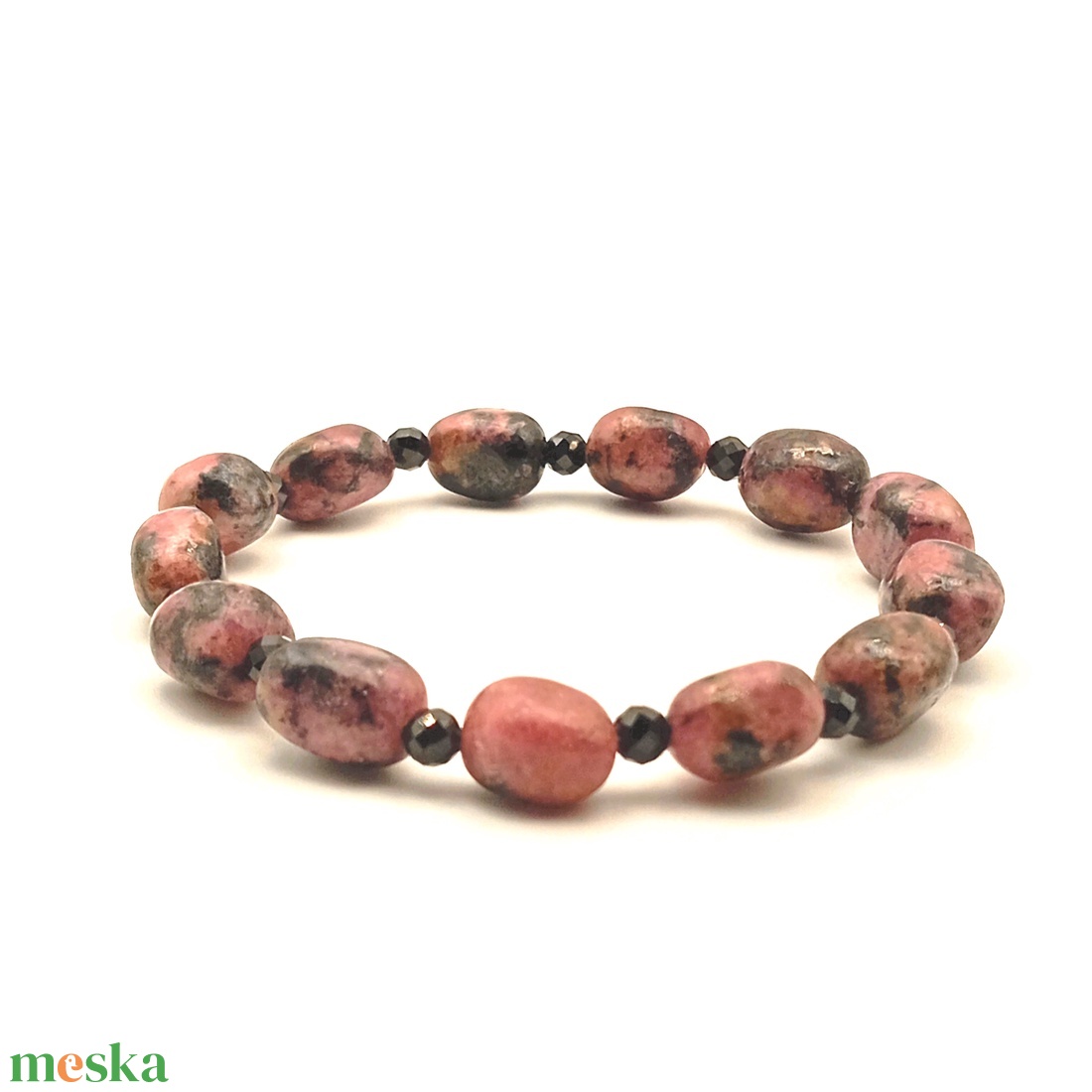 Rodonit nugget karkötő - ékszer - karkötő - ásványkarkötő - Meska.hu