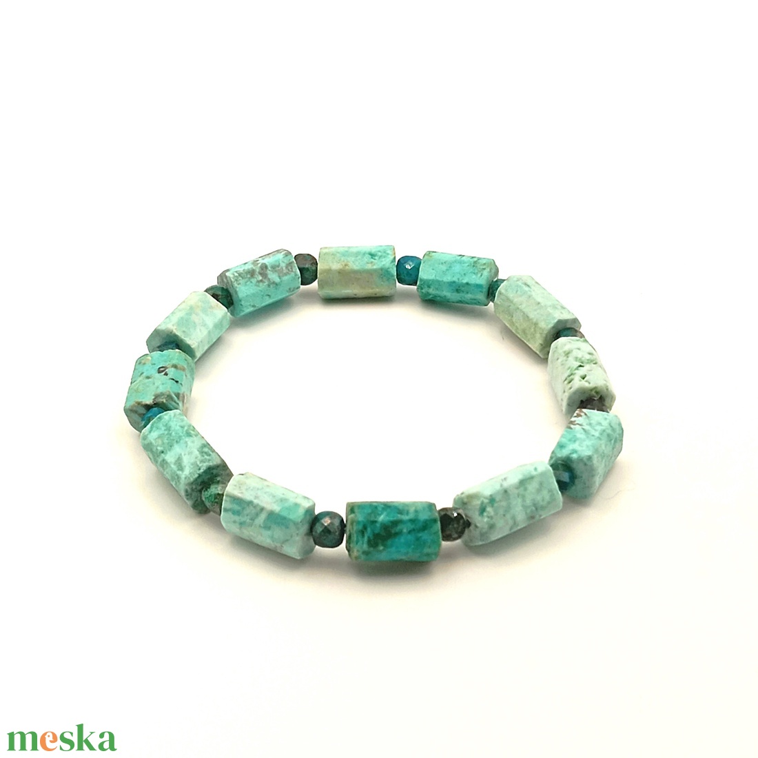 Krizokolla matt hasáb karkötő - ékszer - karkötő - ásványkarkötő - Meska.hu