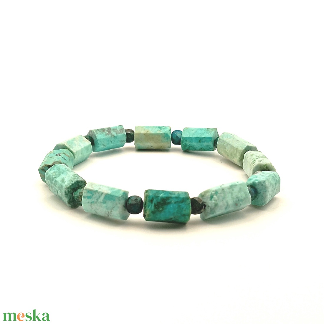 Krizokolla matt hasáb karkötő - ékszer - karkötő - ásványkarkötő - Meska.hu