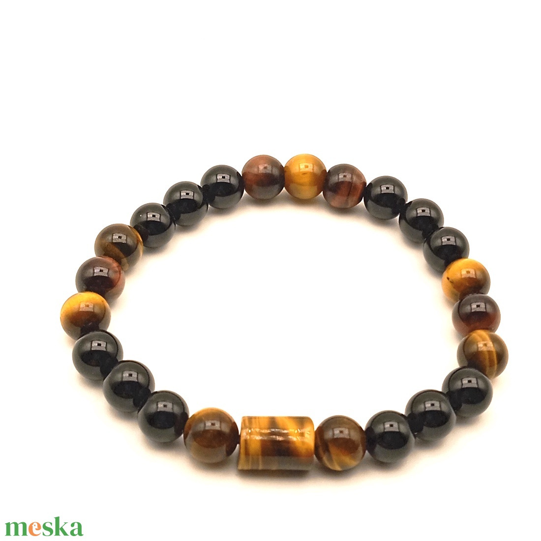 Ónix - Tigrisszem - Macskaszem karkötő - ékszer - karkötő - ásványkarkötő - Meska.hu