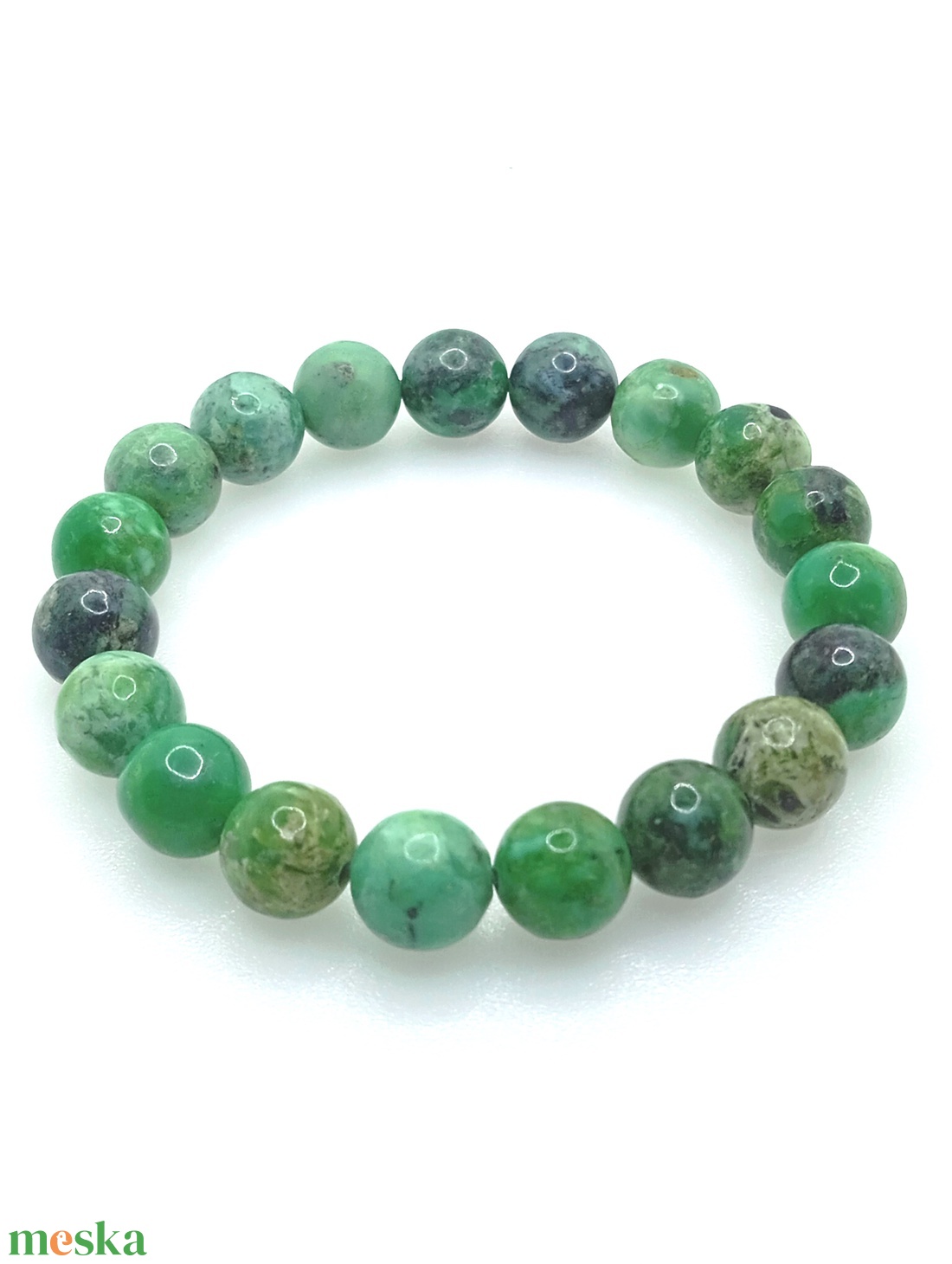Variszcit 10 mm karkötő - ékszer - karkötő - ásványkarkötő - Meska.hu