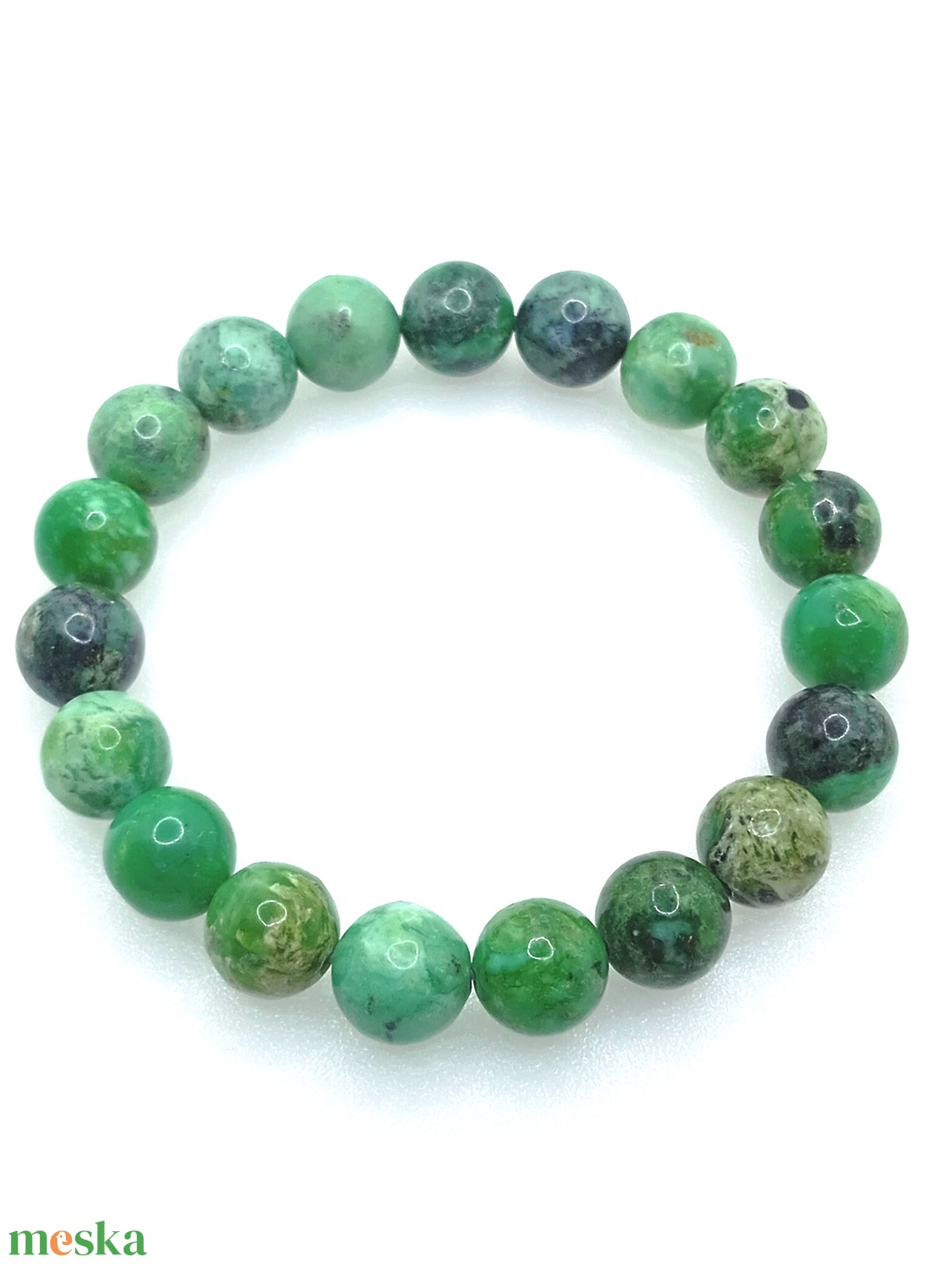 Variszcit 10 mm karkötő - ékszer - karkötő - ásványkarkötő - Meska.hu