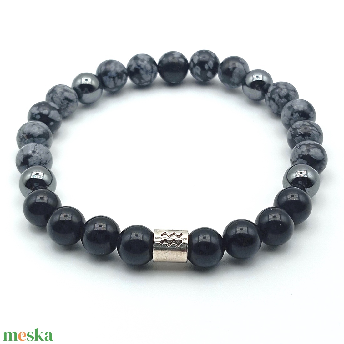 Vízöntő (jan.21 � febr.19) karkötő - férfi - ékszer - karkötő - ásványkarkötő - Meska.hu