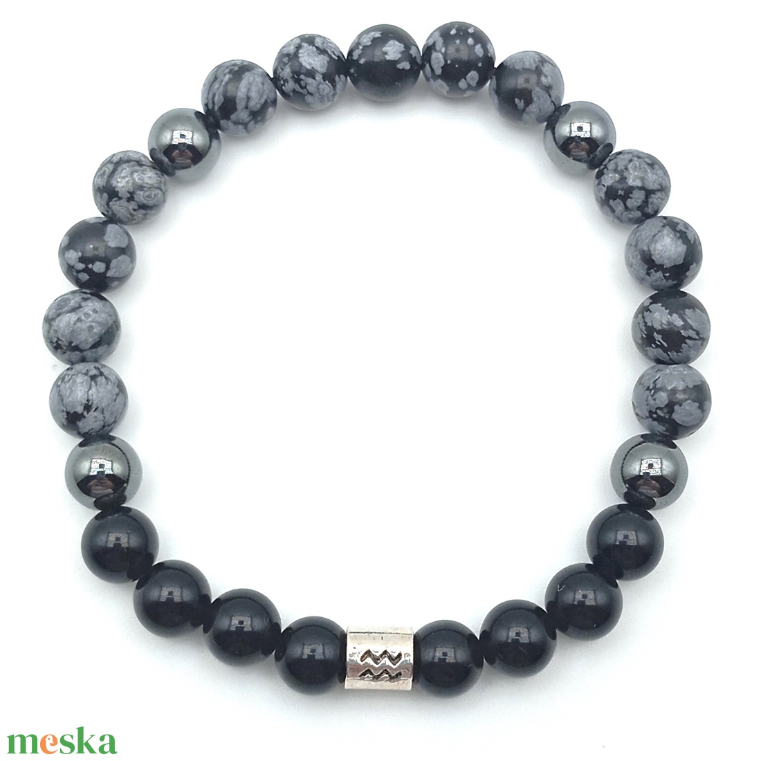 Vízöntő (jan.21 � febr.19) karkötő - férfi - ékszer - karkötő - ásványkarkötő - Meska.hu