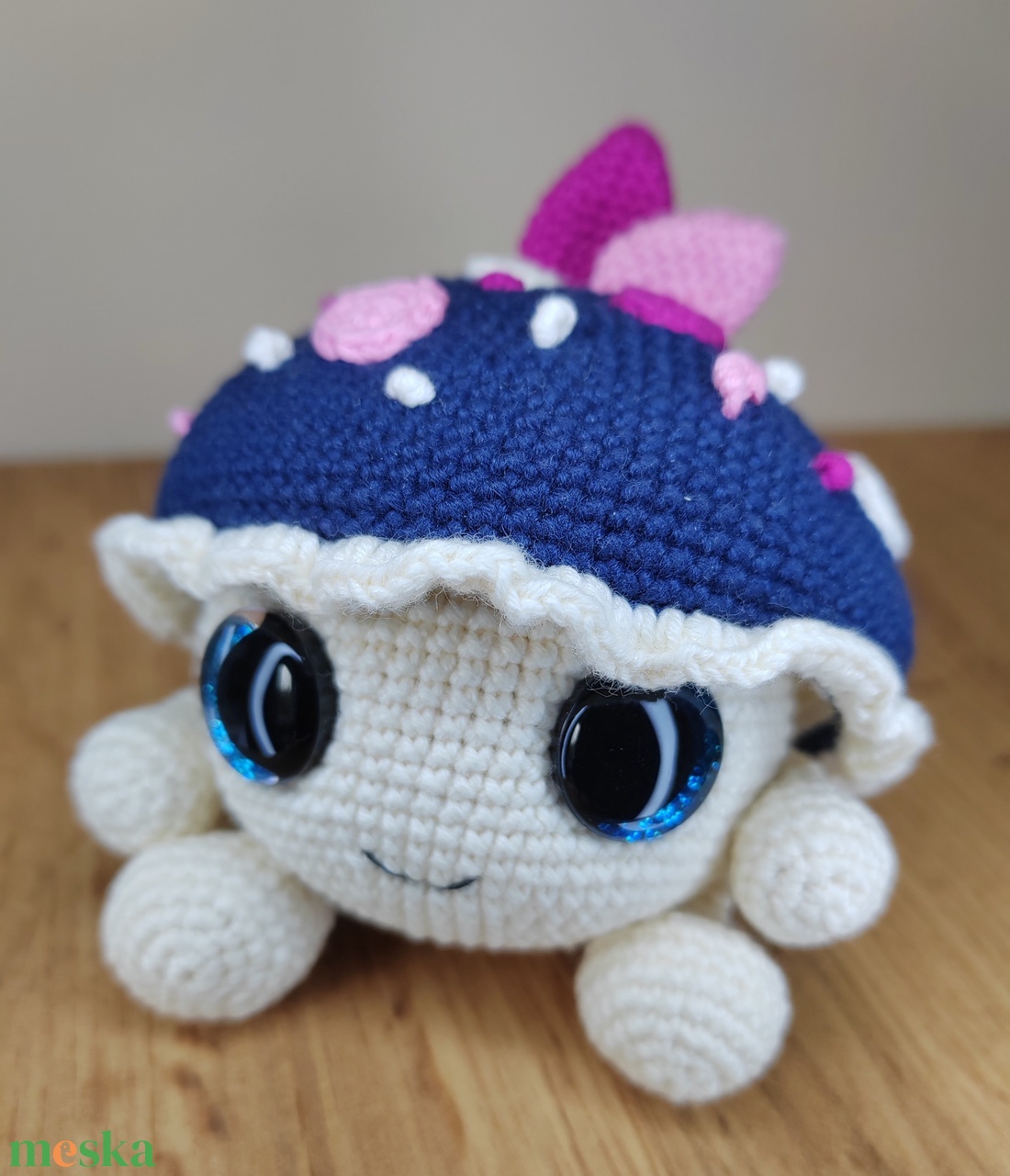 Amigurumi gomba, kék - otthon & életmód - babaszoba, gyerekszoba - babaszoba dekoráció - Meska.hu