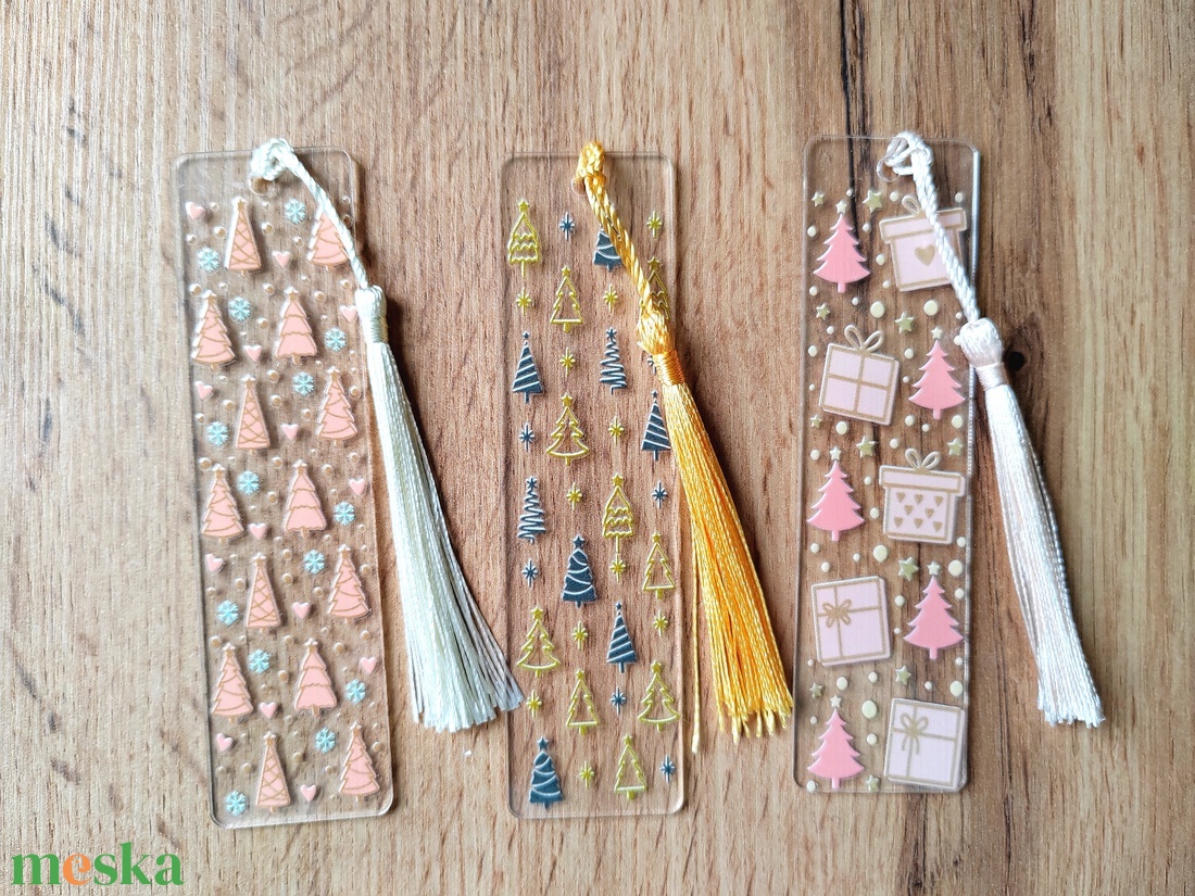 Karácsonyi könyvjelző, színes - könyv & zene - könyvjelző - Meska.hu