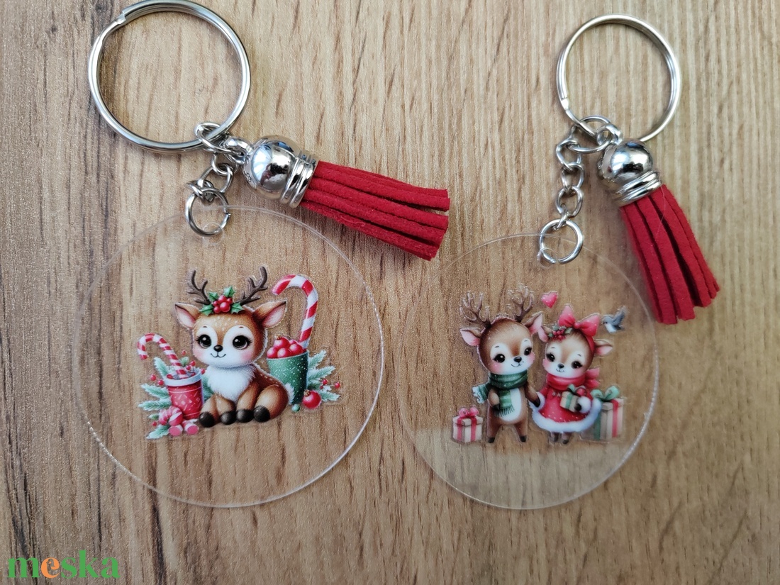 Karácsonyi kulcstartó, szarvas - táska & tok - kulcstartó & táskadísz - kulcstartó - Meska.hu