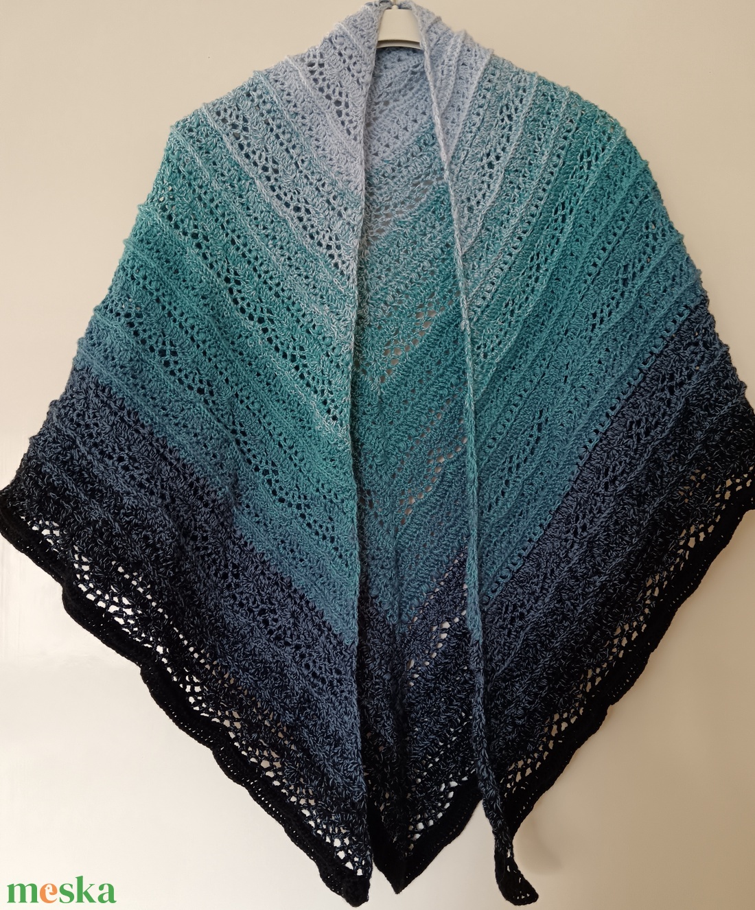 Horgolt vállkendő Tenger  - ruha & divat - sál, sapka, kendő - kendő - Meska.hu