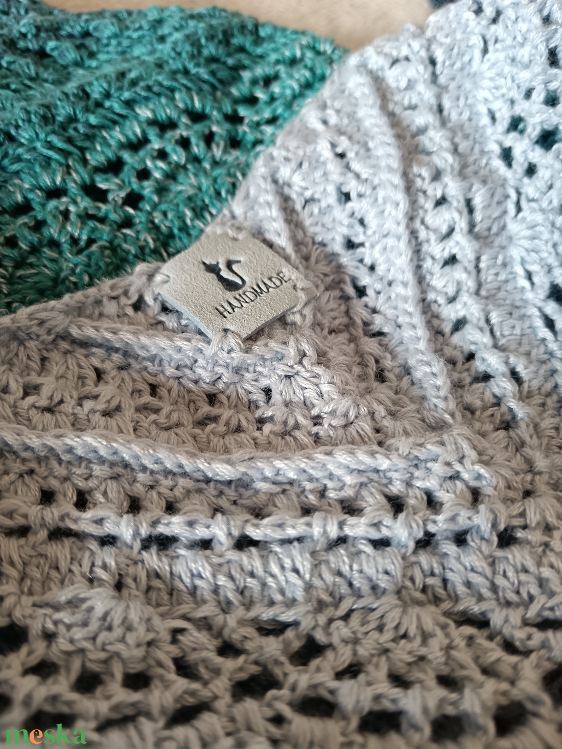 Horgolt vállkendő Tenger  - ruha & divat - sál, sapka, kendő - kendő - Meska.hu