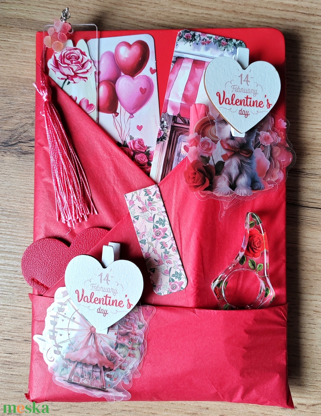 Valentin napi csomag, piros/rózsaszín  - diy (csináld magad) - egységcsomag - Meska.hu