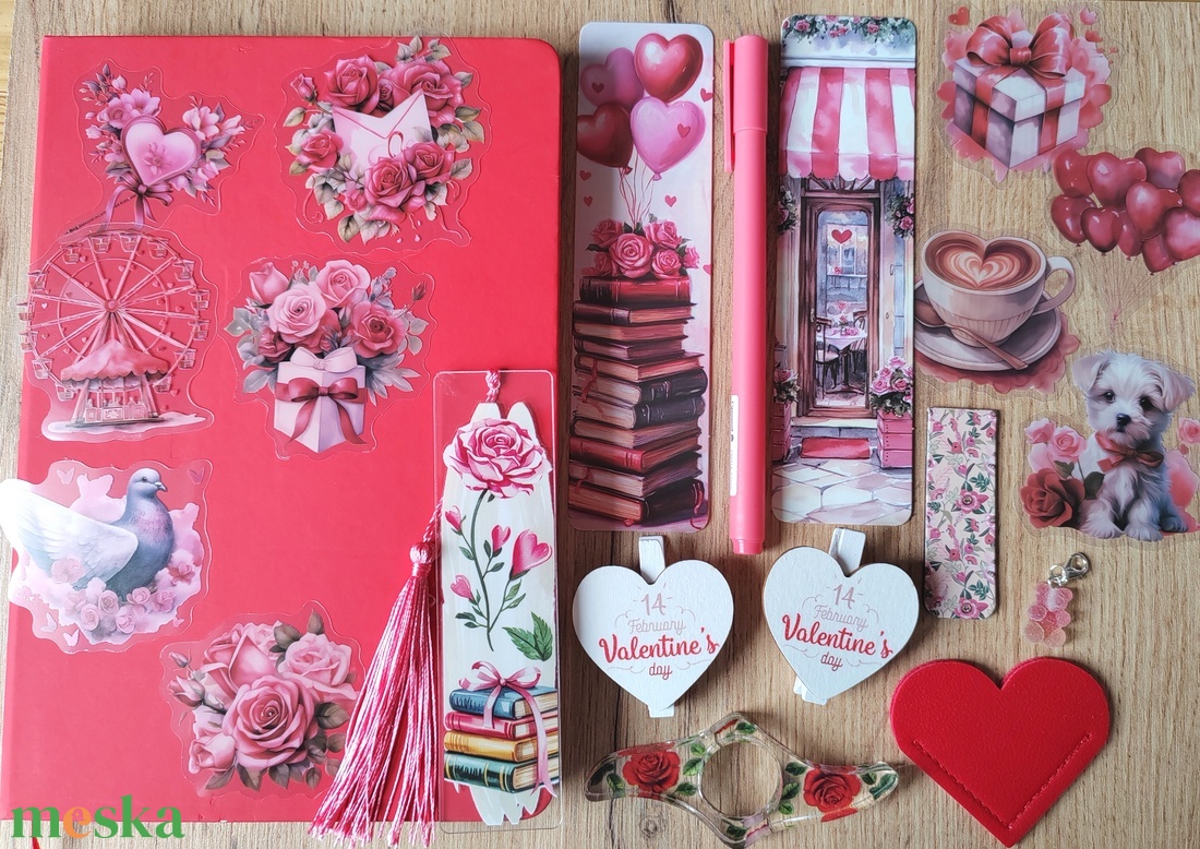 Valentin napi csomag, piros/rózsaszín  - diy (csináld magad) - egységcsomag - Meska.hu