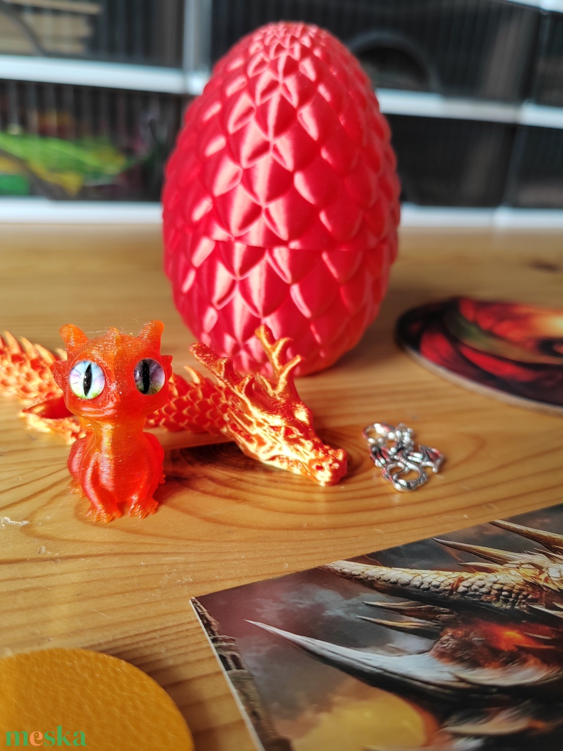 Összekészített csomag: sárkányos, piros/narancs - kellékek & szerszámok - dekorációs kellékek - figurák - Meska.hu