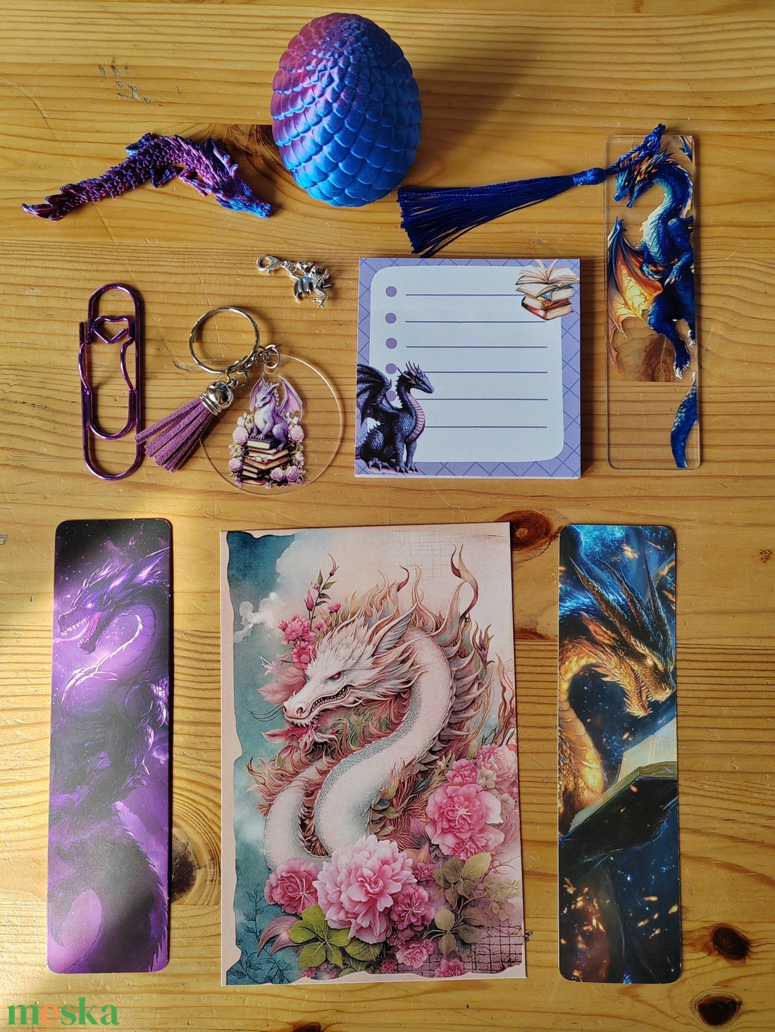 Összekészített csomag: sárkányos, kék/lila - kellékek & szerszámok - dekorációs kellékek - figurák - Meska.hu