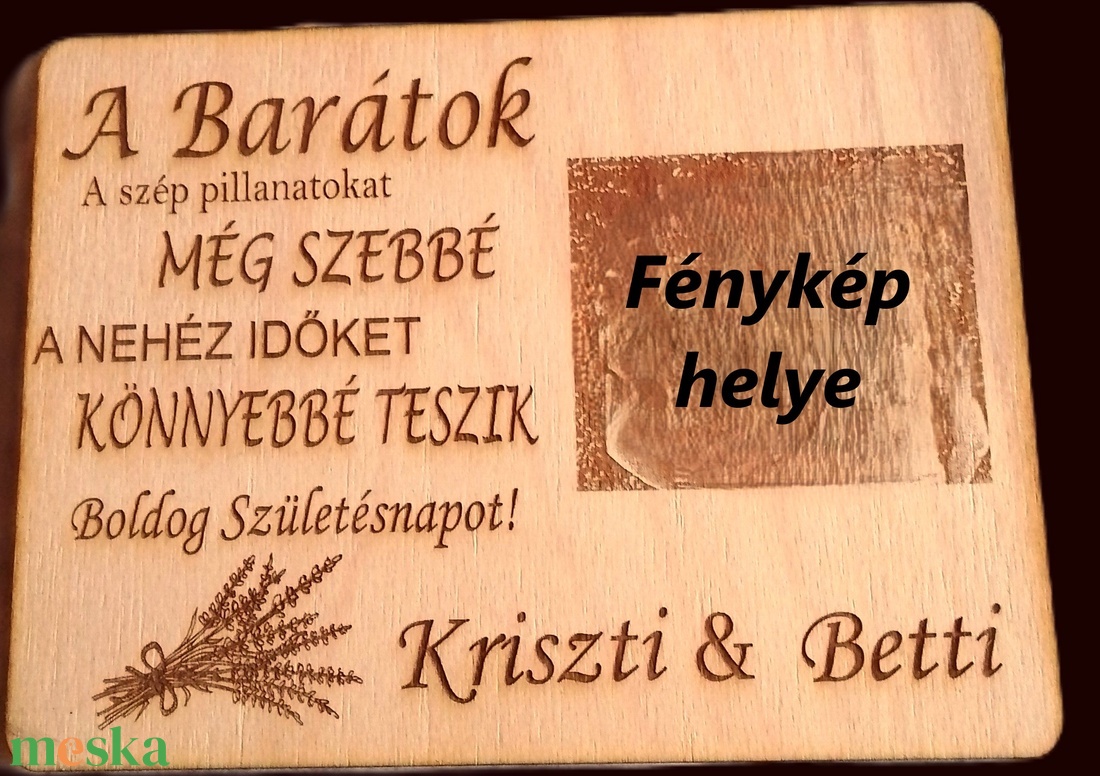 Fányképes Barátnő tábla - otthon & életmód - dekoráció - kép & falikép - fából készült kép - Meska.hu