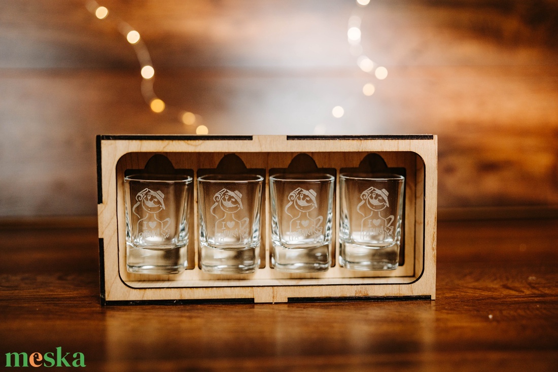 Karácsonyi pálinkáspoharak tartóval - karácsony - karácsonyi ajándékozás - karácsonyi ajándékcsomagolás - Meska.hu