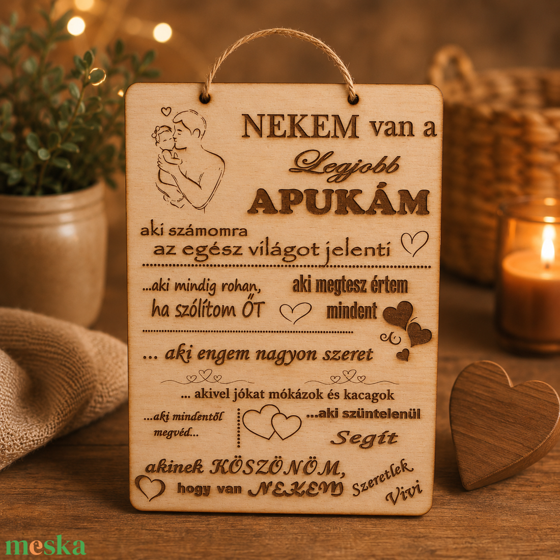 Apák napi tábla - otthon & életmód - dekoráció - kép & falikép - táblakép - Meska.hu