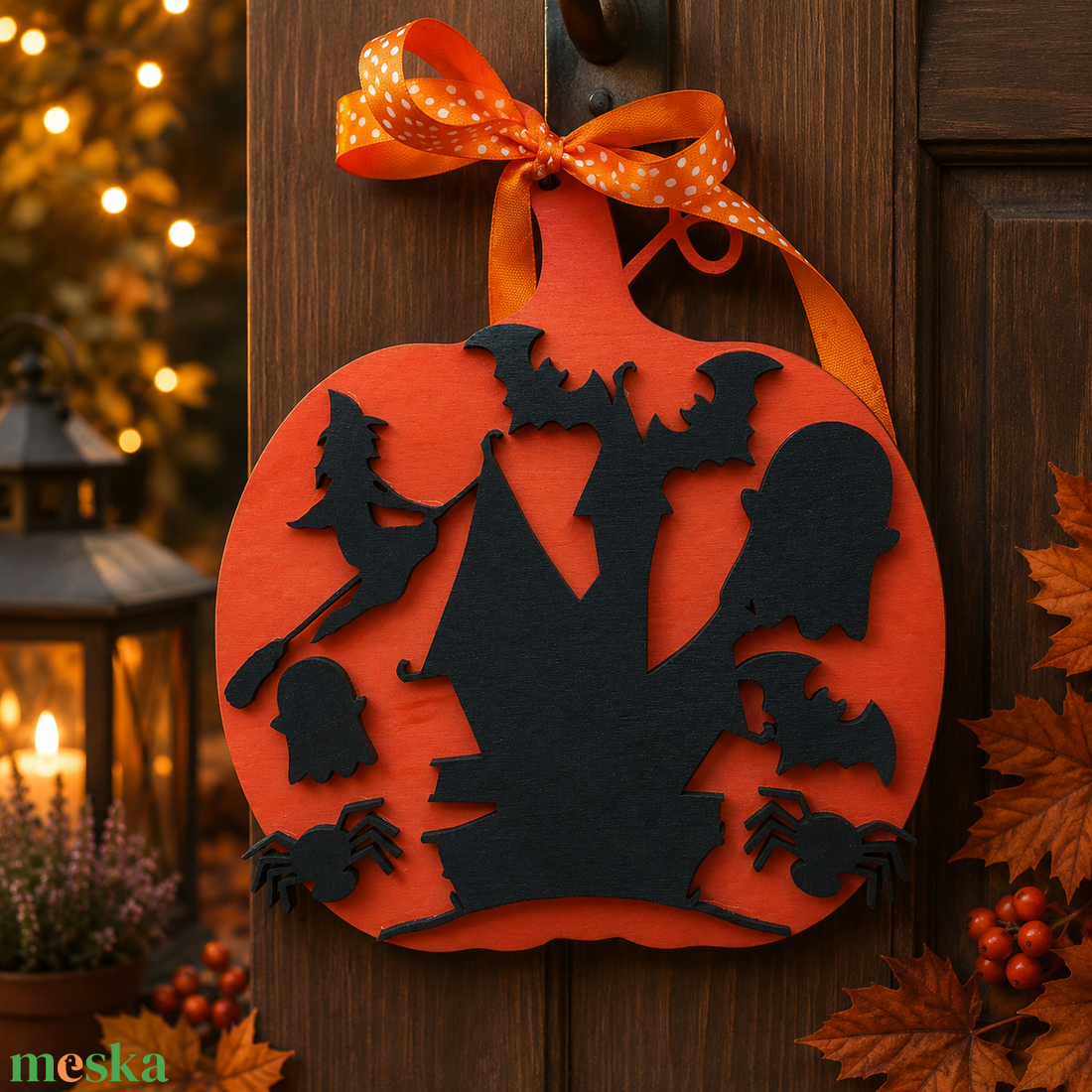 Halloween ajtódísz-kopogtató - otthon & életmód - dekoráció - fali és függő dekoráció - betű & név - Meska.hu