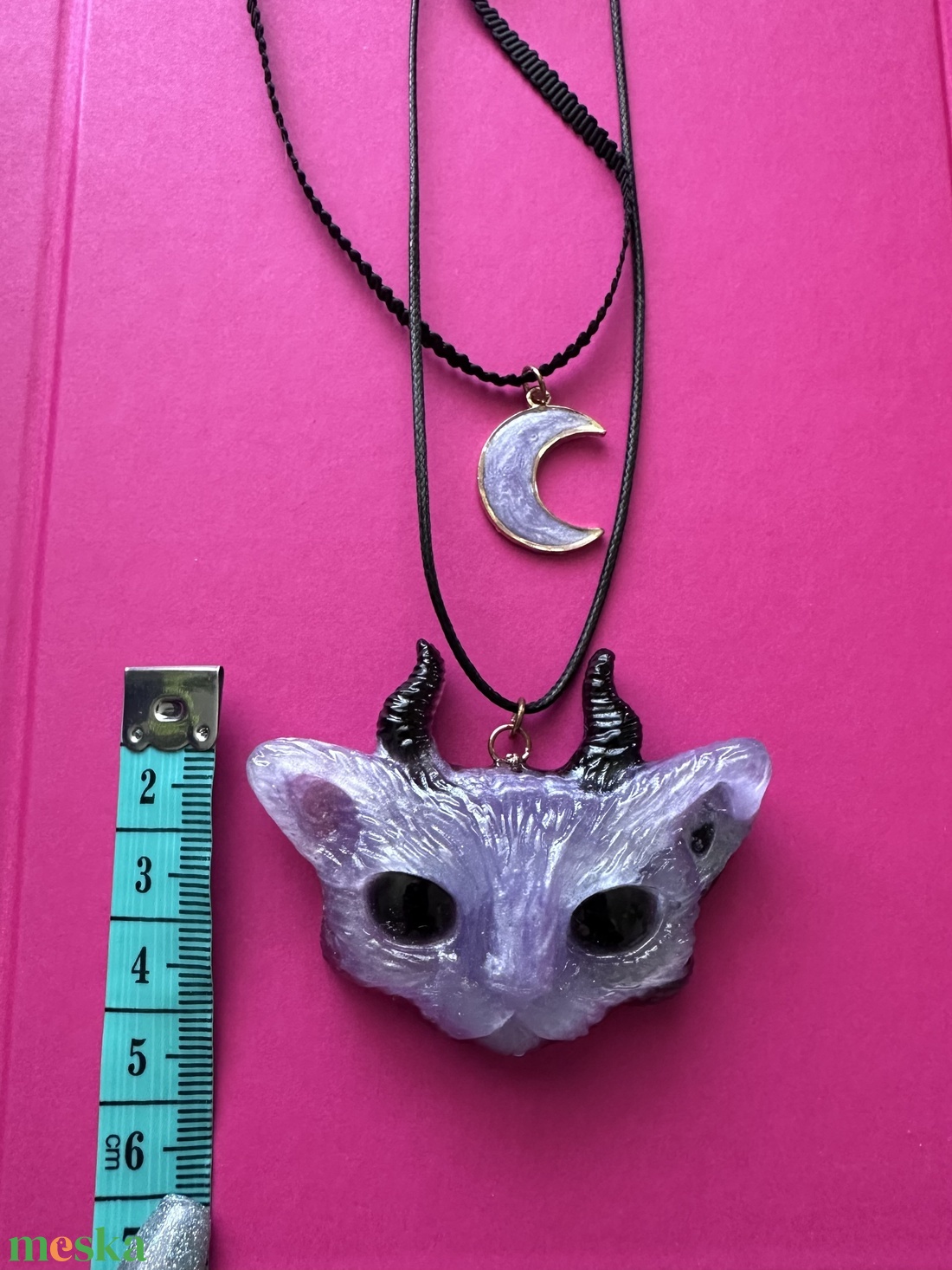 Damon cat and moon - ékszer - nyaklánc - medál - Meska.hu