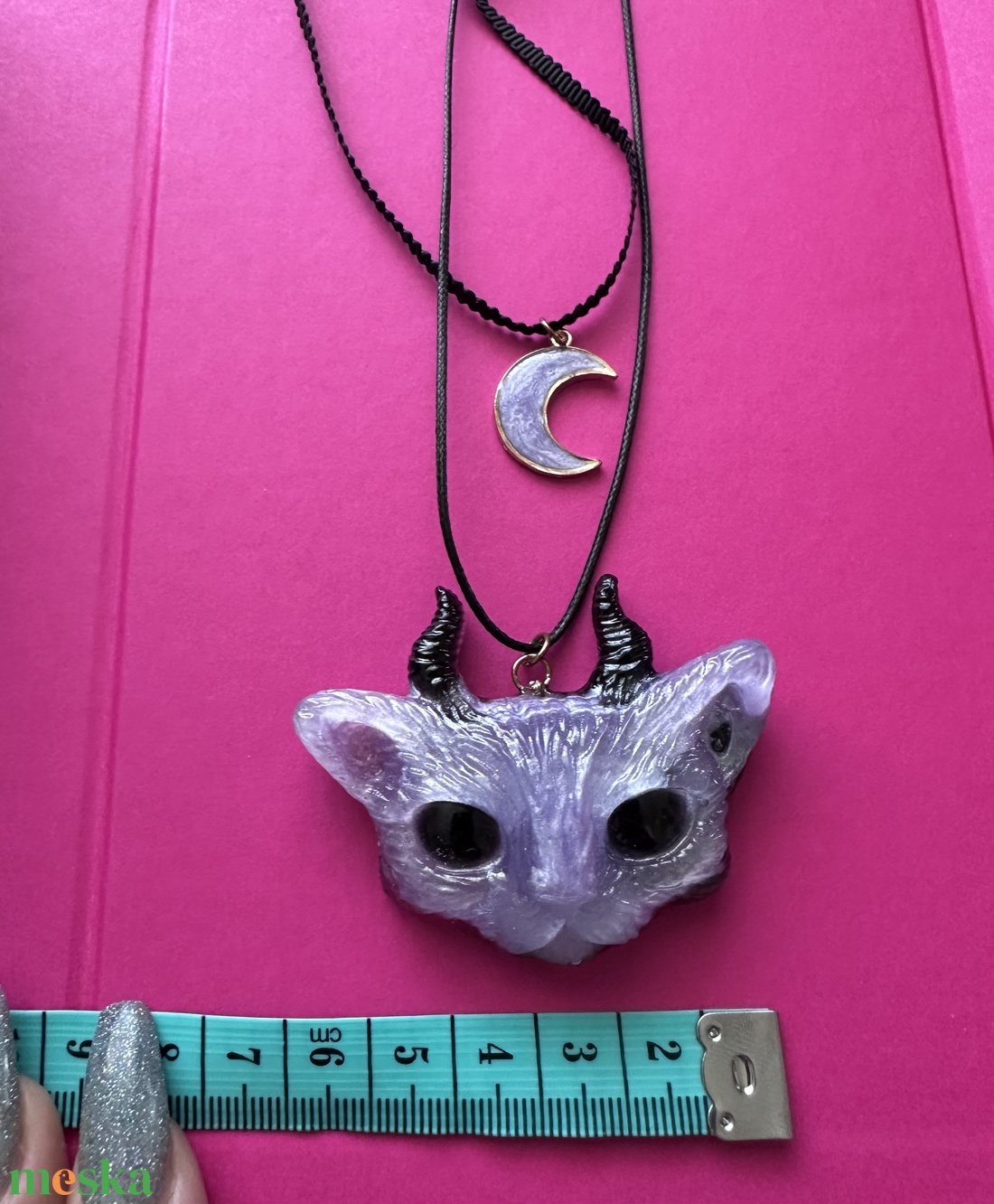 Damon cat and moon - ékszer - nyaklánc - medál - Meska.hu