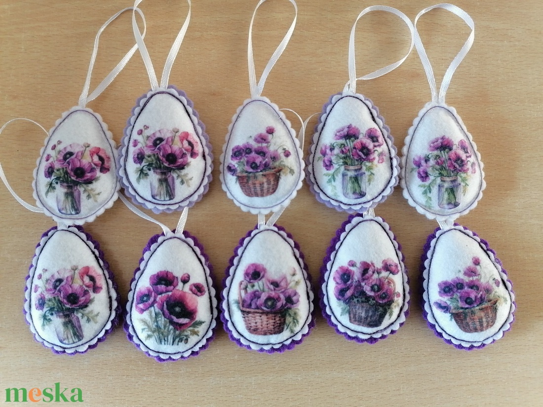 Virág mintás tojás dísz - otthon & életmód - dekoráció - dísztárgy - Meska.hu