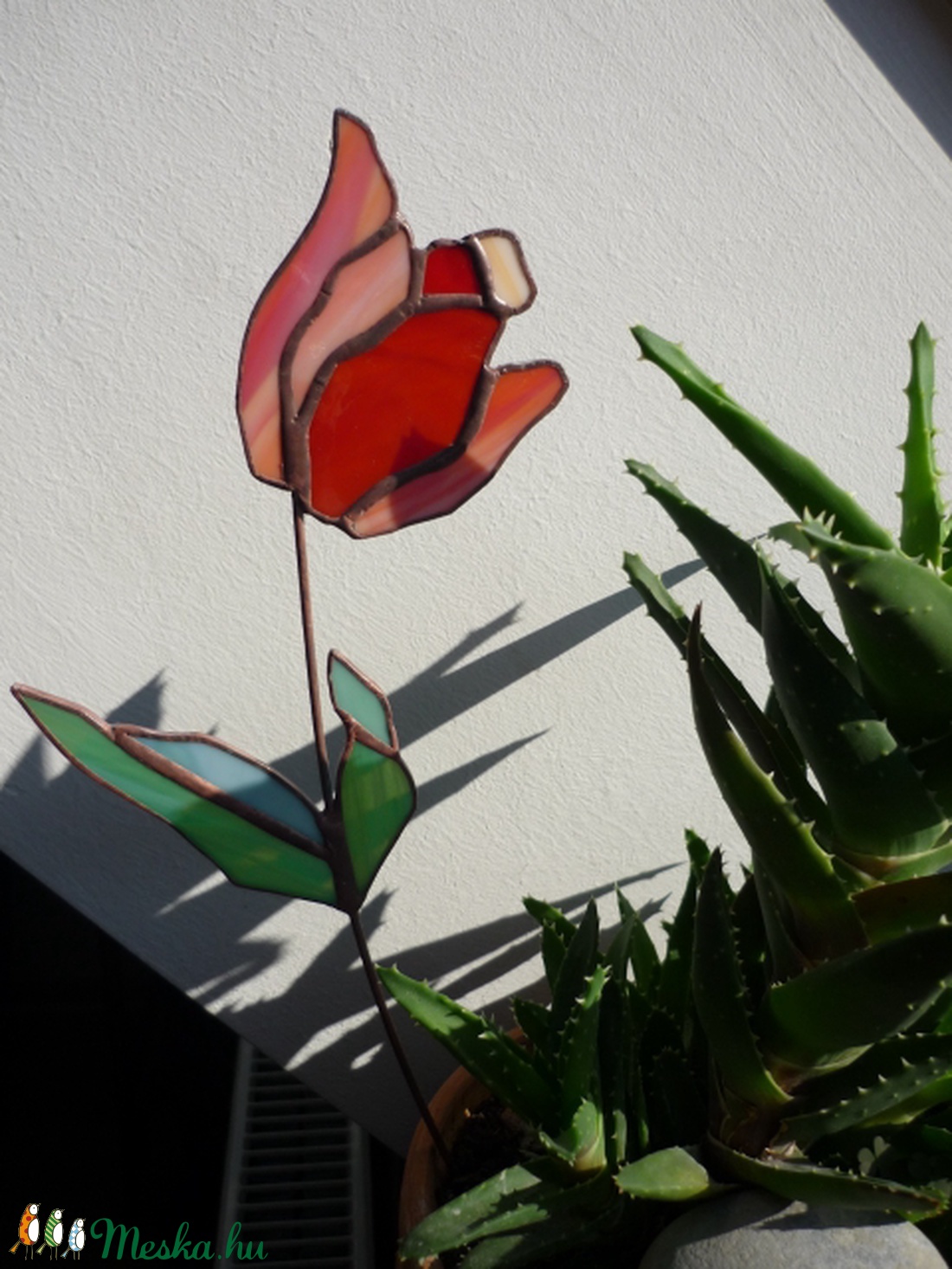 Narancsos tulipán. (tiffany virág, ajándék, anyák napjára, születésnapra, névnapra, lakberendezés) - - Meska.hu Narancsos tulipán. (tiffany virág, ajándék, anyák napjára, születésnapra, névnapra, lakberendezés) - - Meska.hu