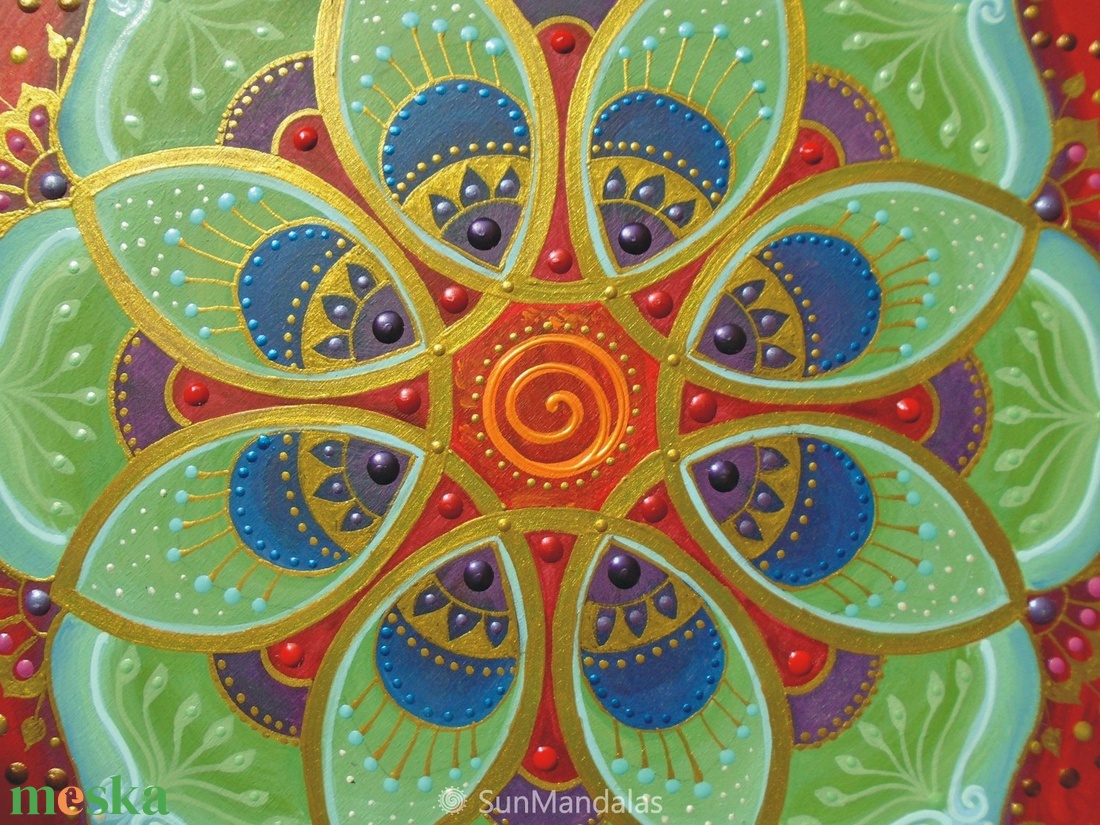 Zöld Virág Mandala - otthon & életmód - dekoráció - Meska.hu