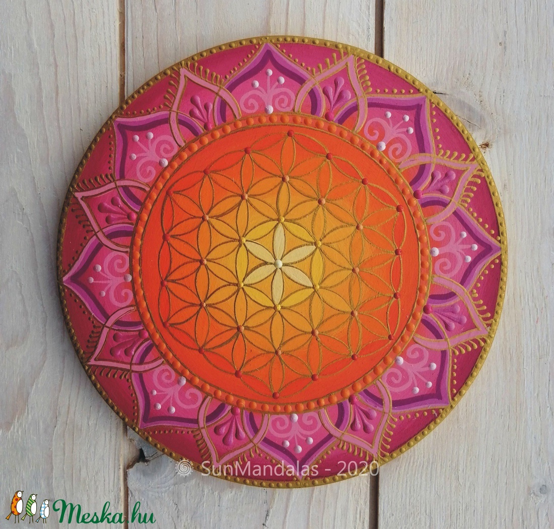 Rózsaszín Mandala  - otthon & életmód - dekoráció - Meska.hu