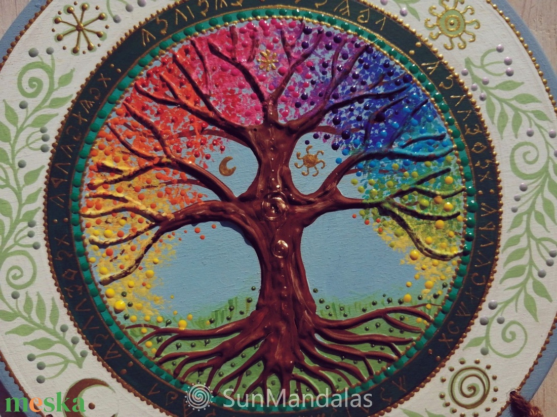 Szivárvány  Mandala  / Életfa  - otthon & életmód - dekoráció - spiritualitás - mandala - Meska.hu