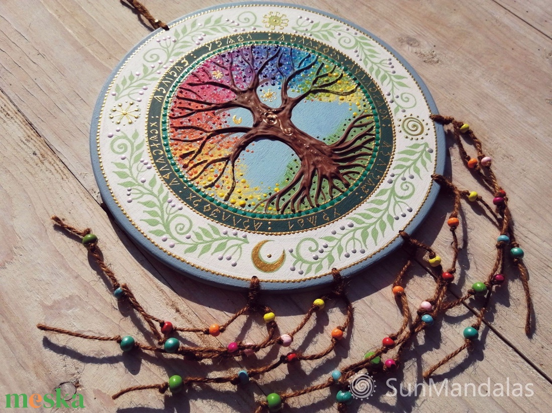 Szivárvány  Mandala  / Életfa  - otthon & életmód - dekoráció - spiritualitás - mandala - Meska.hu