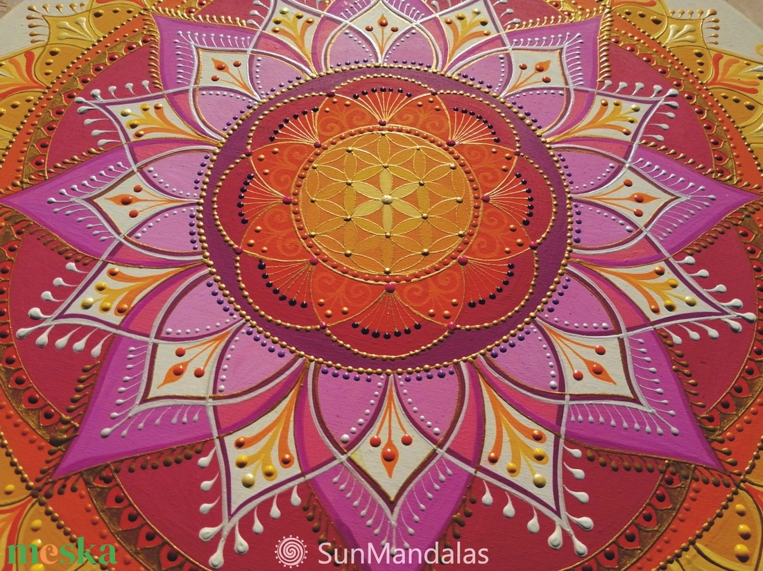 Sárga Virág Mandala   - otthon & életmód - dekoráció - spiritualitás - mandala - Meska.hu