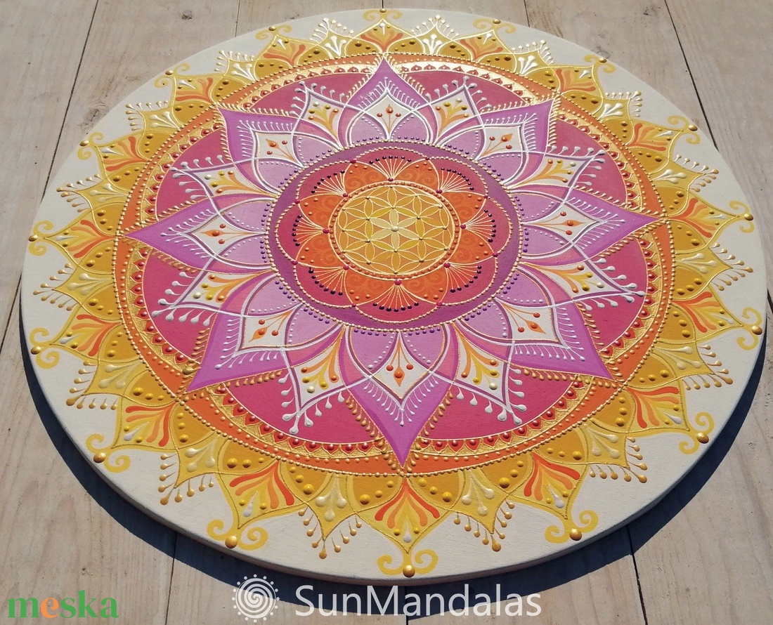 Sárga Virág Mandala   - otthon & életmód - dekoráció - spiritualitás - mandala - Meska.hu