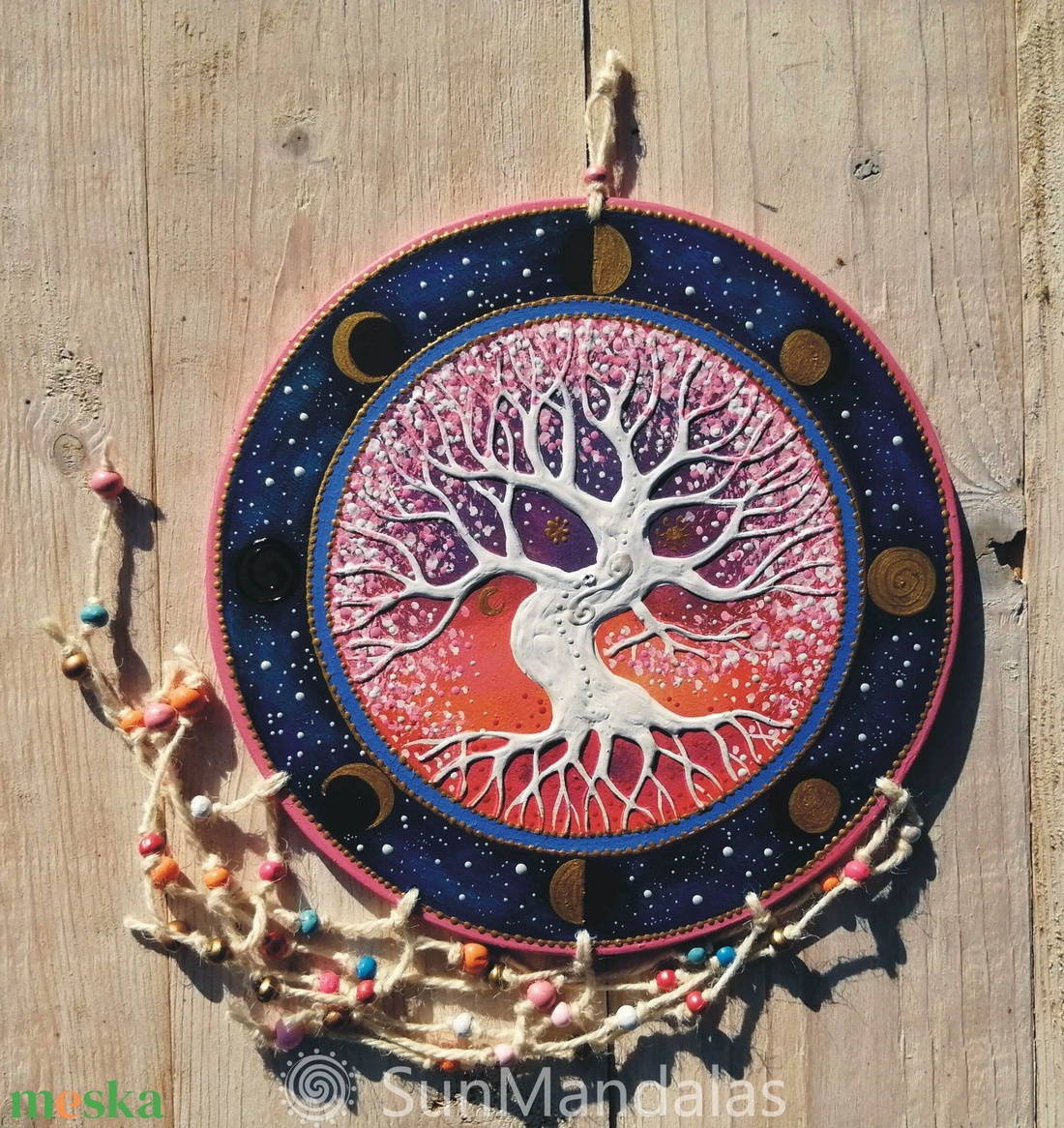 Rózsaszín-kék  Életfa  - otthon & életmód - dekoráció - spiritualitás - mandala - Meska.hu
