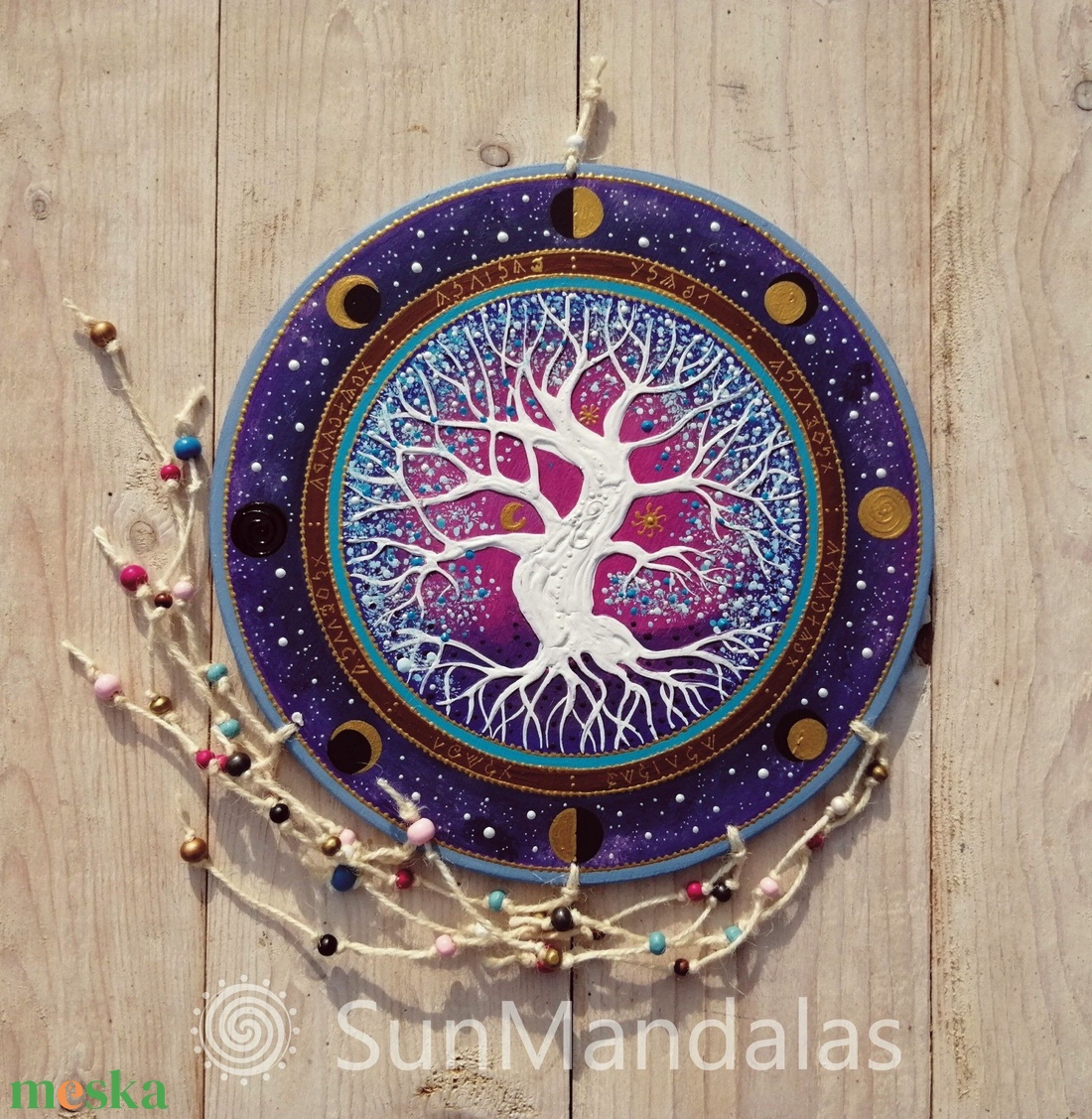 Lila-kék Életfa  - otthon & életmód - dekoráció - spiritualitás - mandala - Meska.hu