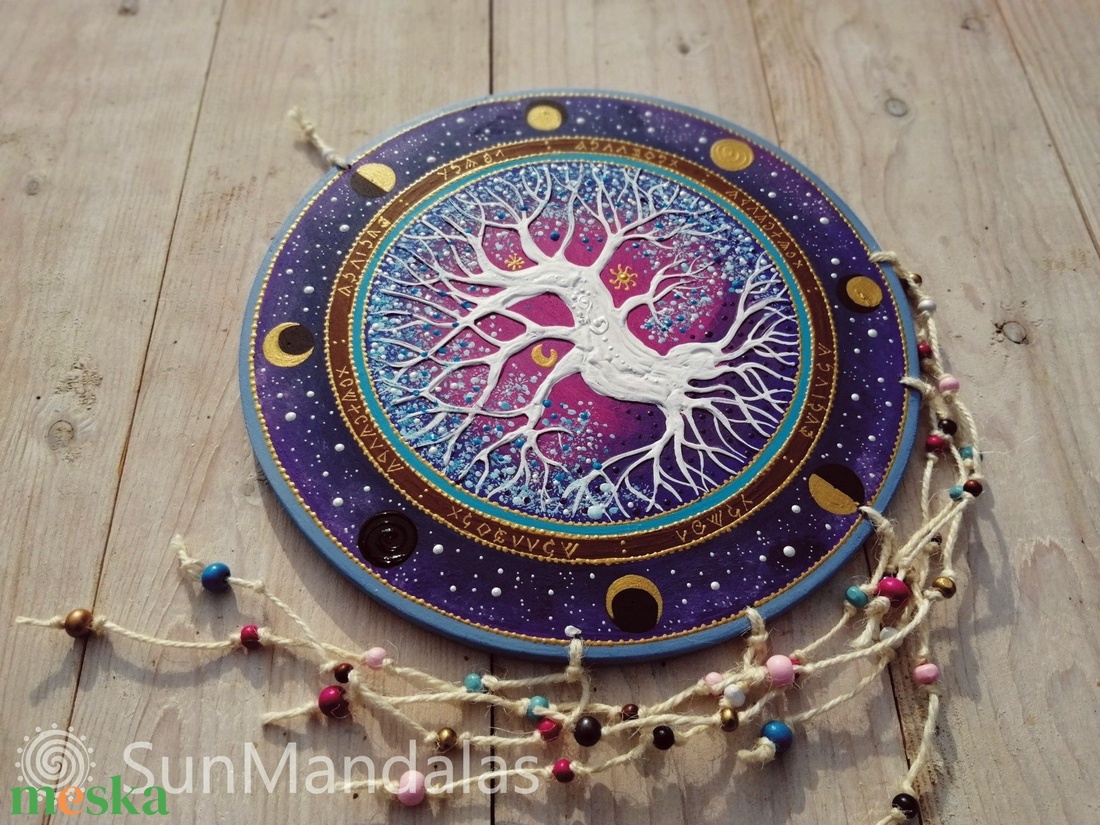 Lila-kék Életfa  - otthon & életmód - dekoráció - spiritualitás - mandala - Meska.hu