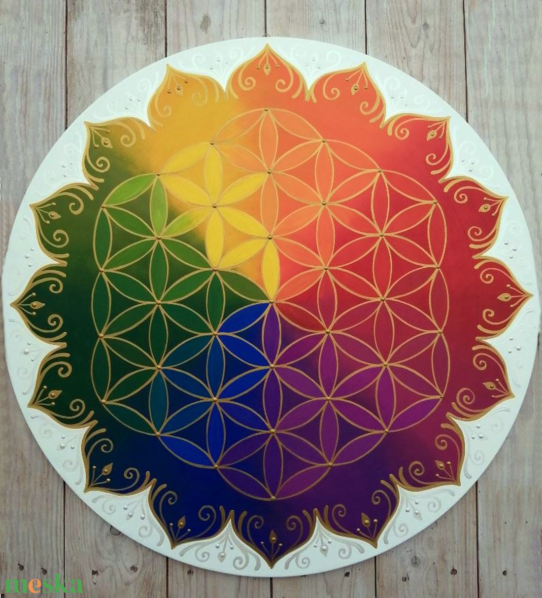 Szivárvány Élet Virága Mandala - otthon & életmód - dekoráció - spiritualitás - mandala - Meska.hu Szivárvány Élet Virága Mandala - otthon & életmód - dekoráció - spiritualitás - mandala - Meska.hu