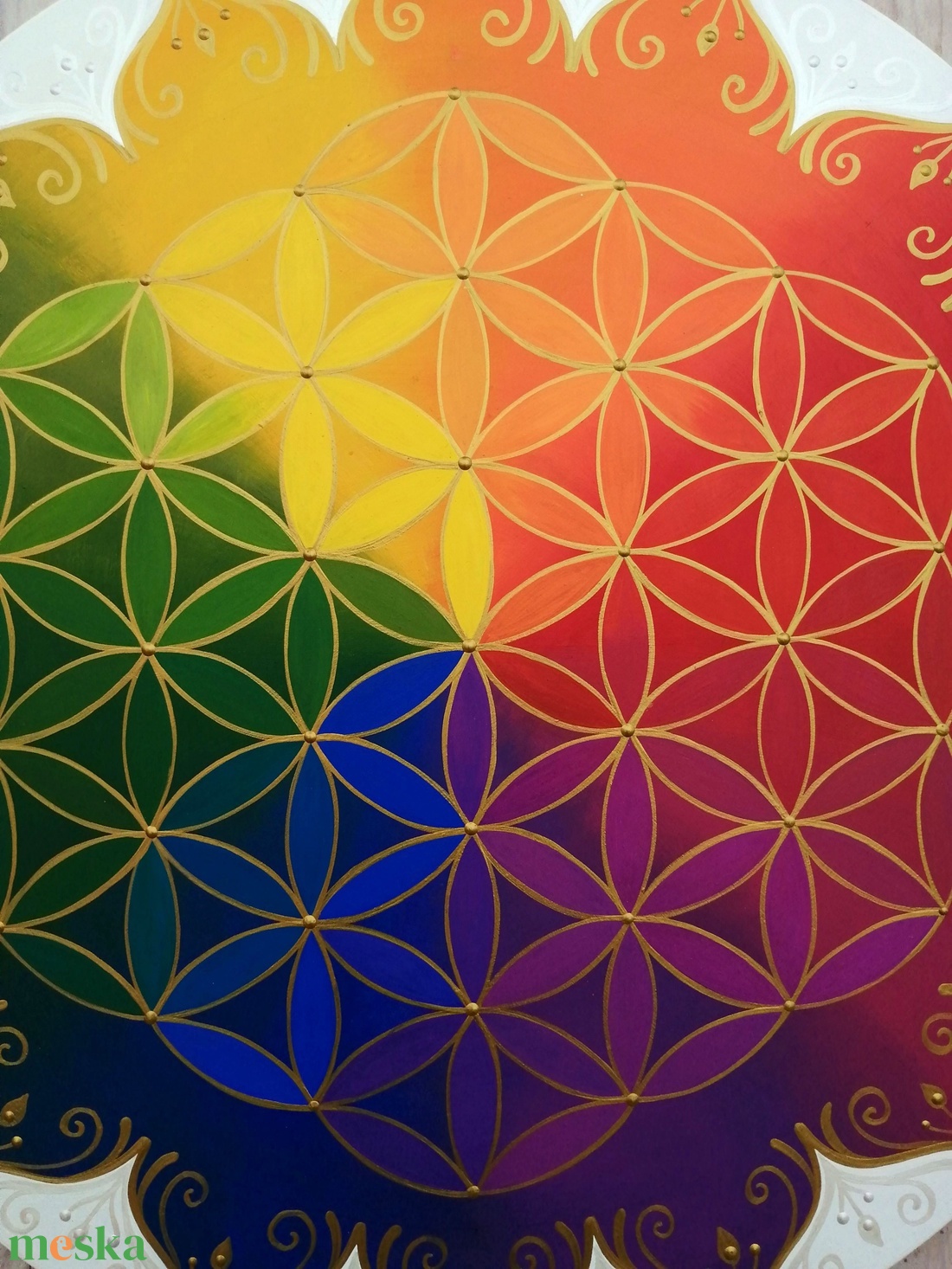 Szivárvány Élet Virága Mandala - otthon & életmód - dekoráció - spiritualitás - mandala - Meska.hu Szivárvány Élet Virága Mandala - otthon & életmód - dekoráció - spiritualitás - mandala - Meska.hu