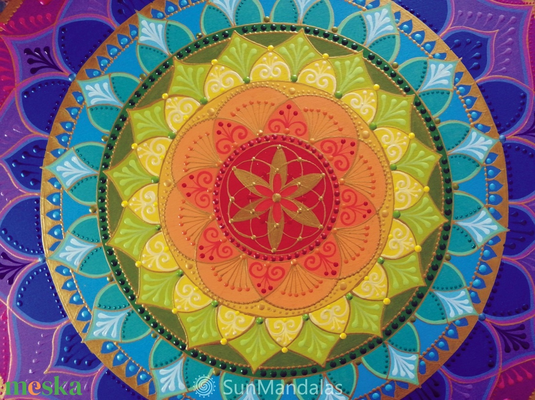 Életvirága  Mandala  Csakra színekkel  - otthon & életmód - dekoráció - spiritualitás - mandala - Meska.hu