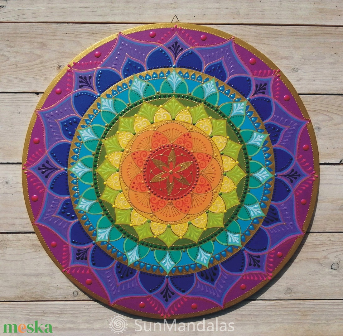 Életvirága  Mandala  Csakra színekkel  - otthon & életmód - dekoráció - spiritualitás - mandala - Meska.hu
