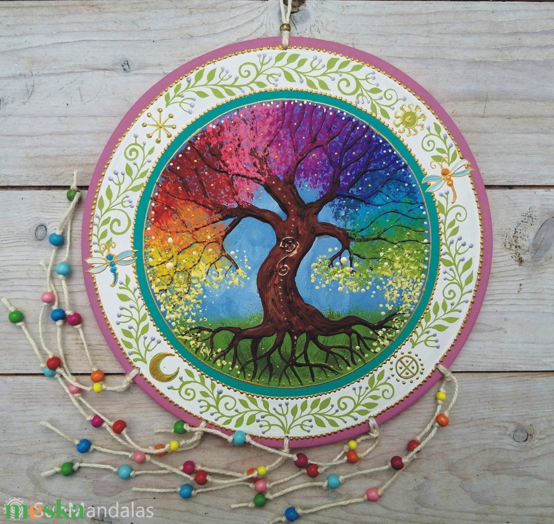 Szivárvány Életfa ( Mandala)  - otthon & életmód - dekoráció - spiritualitás - mandala - Meska.hu