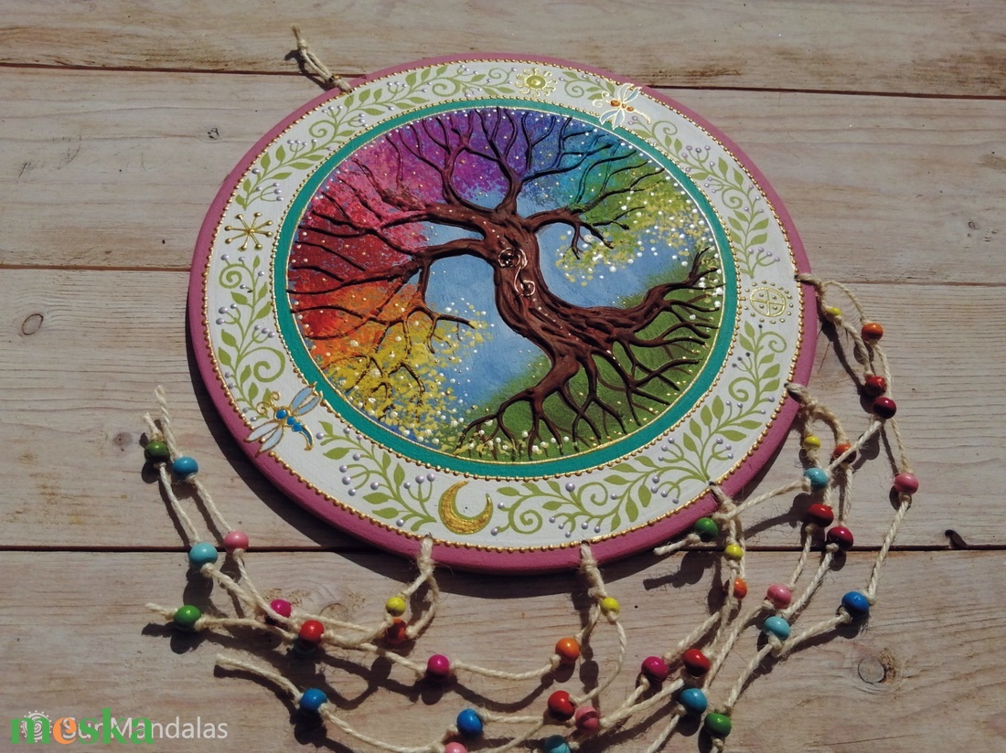 Szivárvány Életfa ( Mandala)  - otthon & életmód - dekoráció - spiritualitás - mandala - Meska.hu