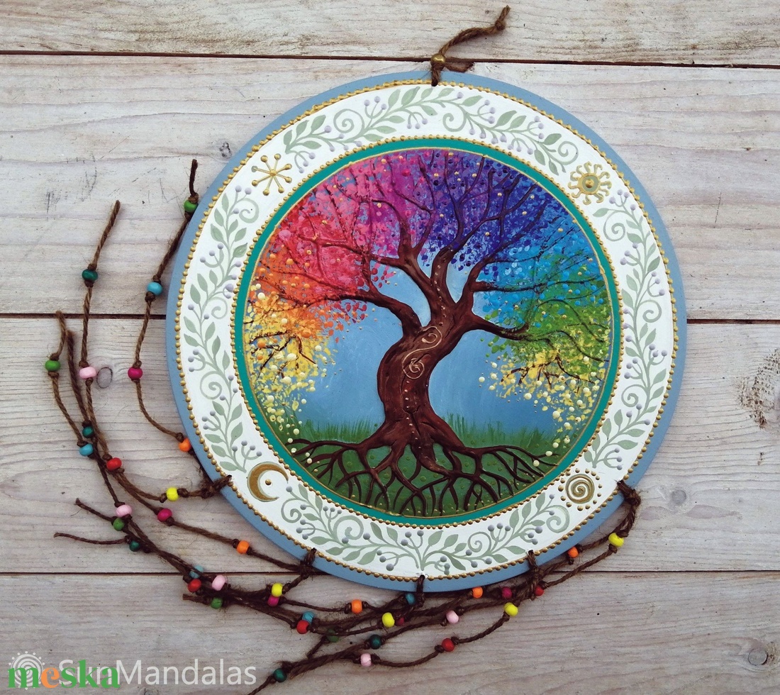 Szivárvány Életfa ( Mandala)  - otthon & életmód - dekoráció - spiritualitás - mandala - Meska.hu