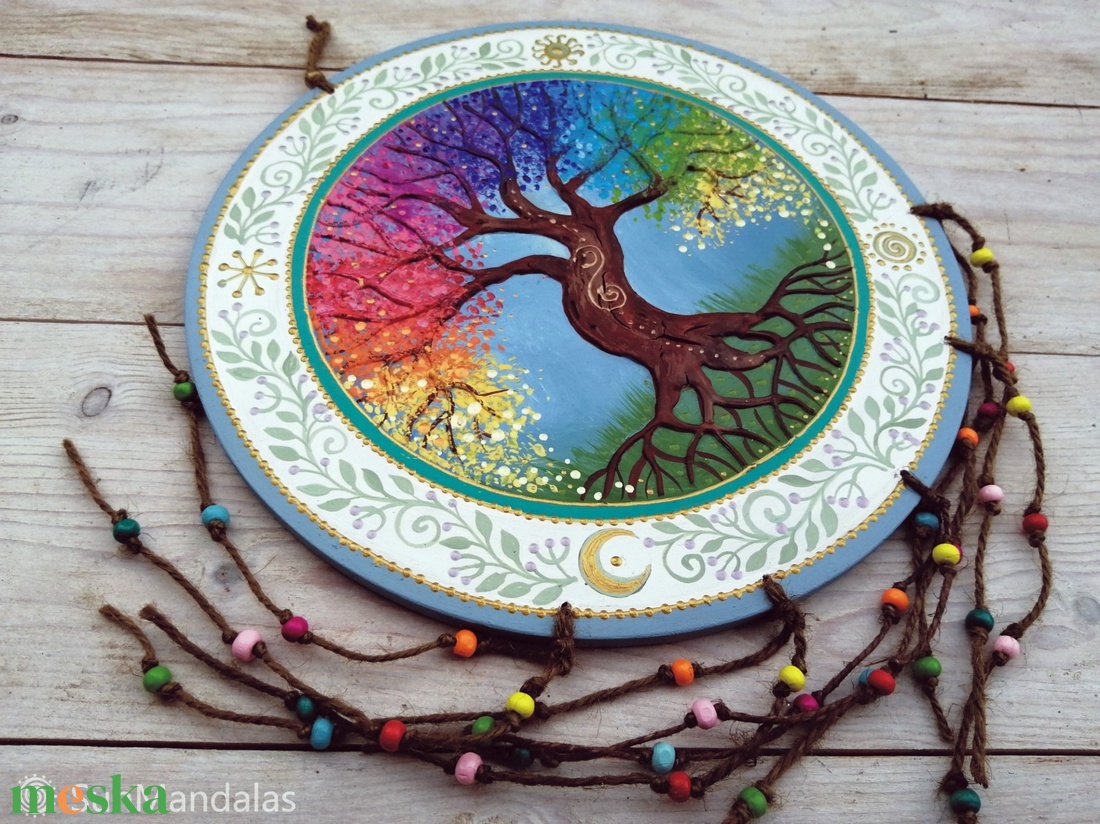 Szivárvány Életfa ( Mandala)  - otthon & életmód - dekoráció - spiritualitás - mandala - Meska.hu