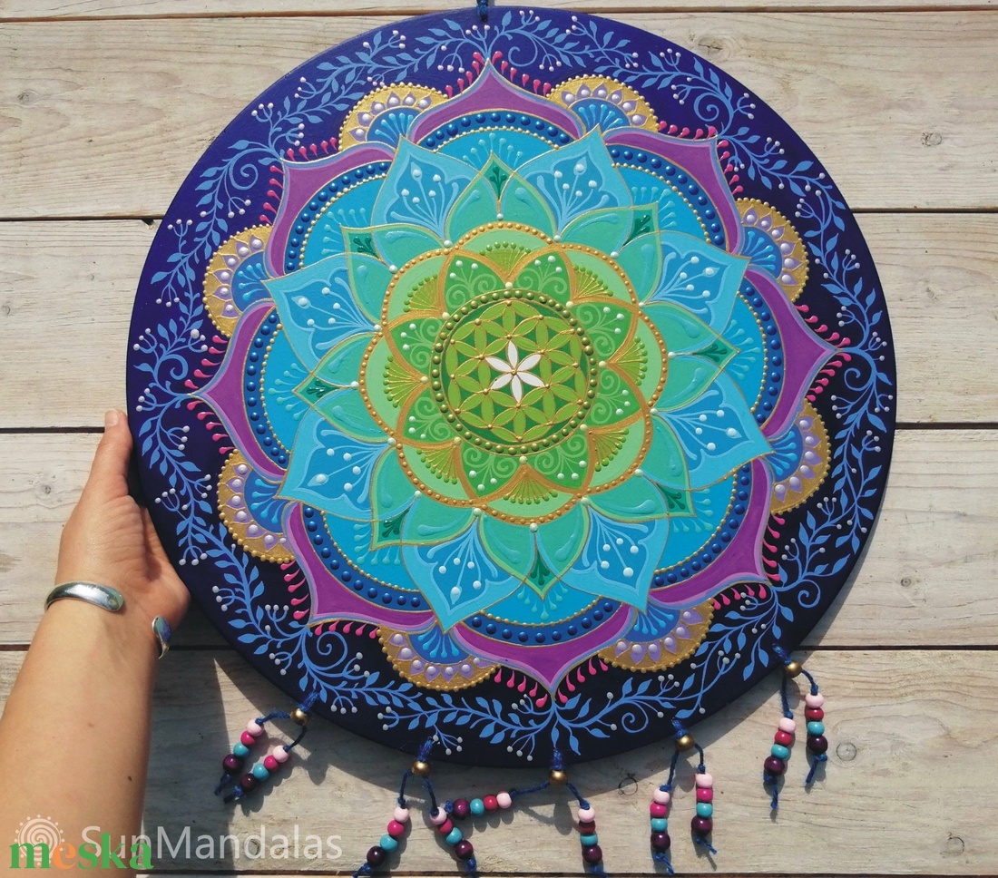 Kék Lótusz Mandala Életvirága szimbólummal - otthon & életmód - dekoráció - spiritualitás - mandala - Meska.hu Kék Lótusz Mandala Életvirága szimbólummal - otthon & életmód - dekoráció - spiritualitás - mandala - Meska.hu