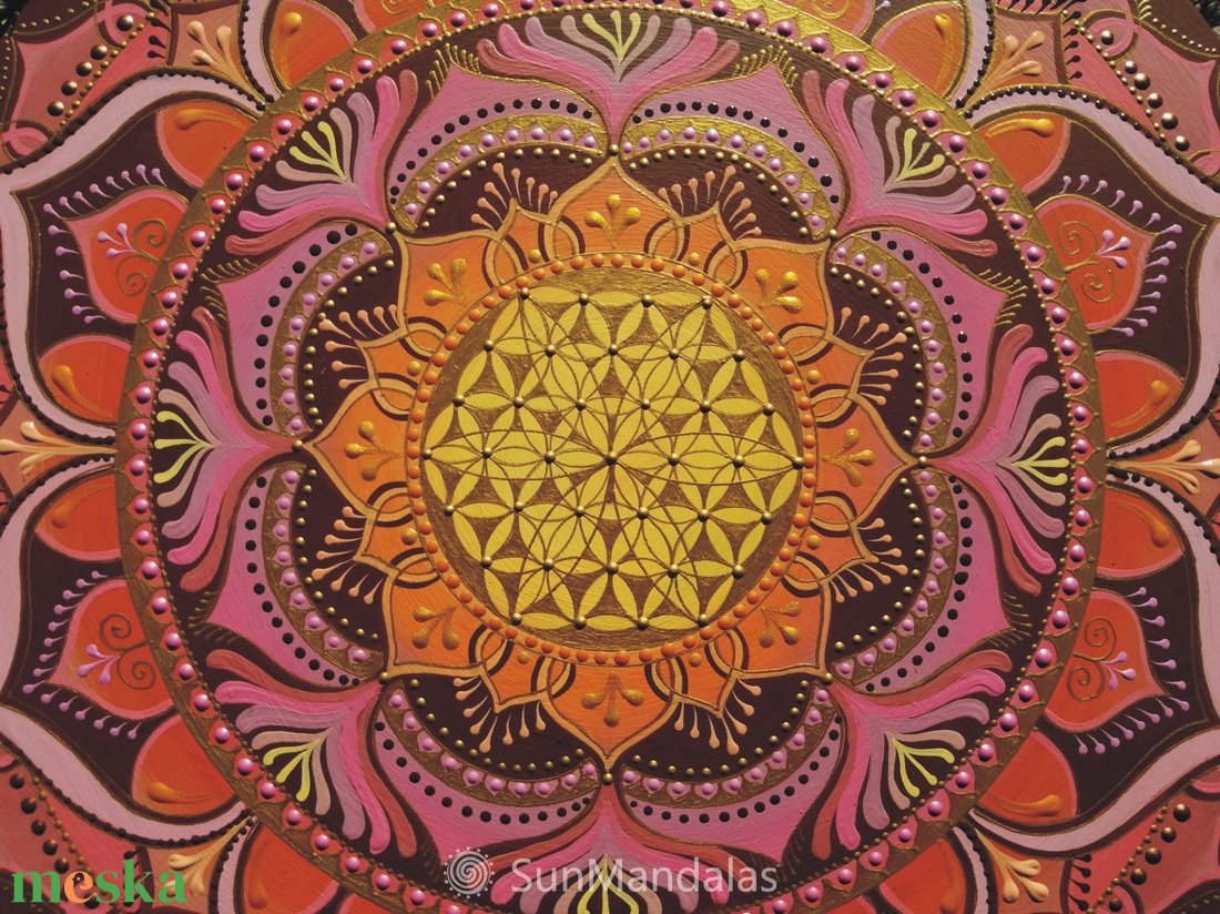 Rózsaszín-barna Mandala Életvirága szimbólummal - otthon & életmód - dekoráció - spiritualitás - mandala - Meska.hu Rózsaszín-barna Mandala Életvirága szimbólummal - otthon & életmód - dekoráció - spiritualitás - mandala - Meska.hu