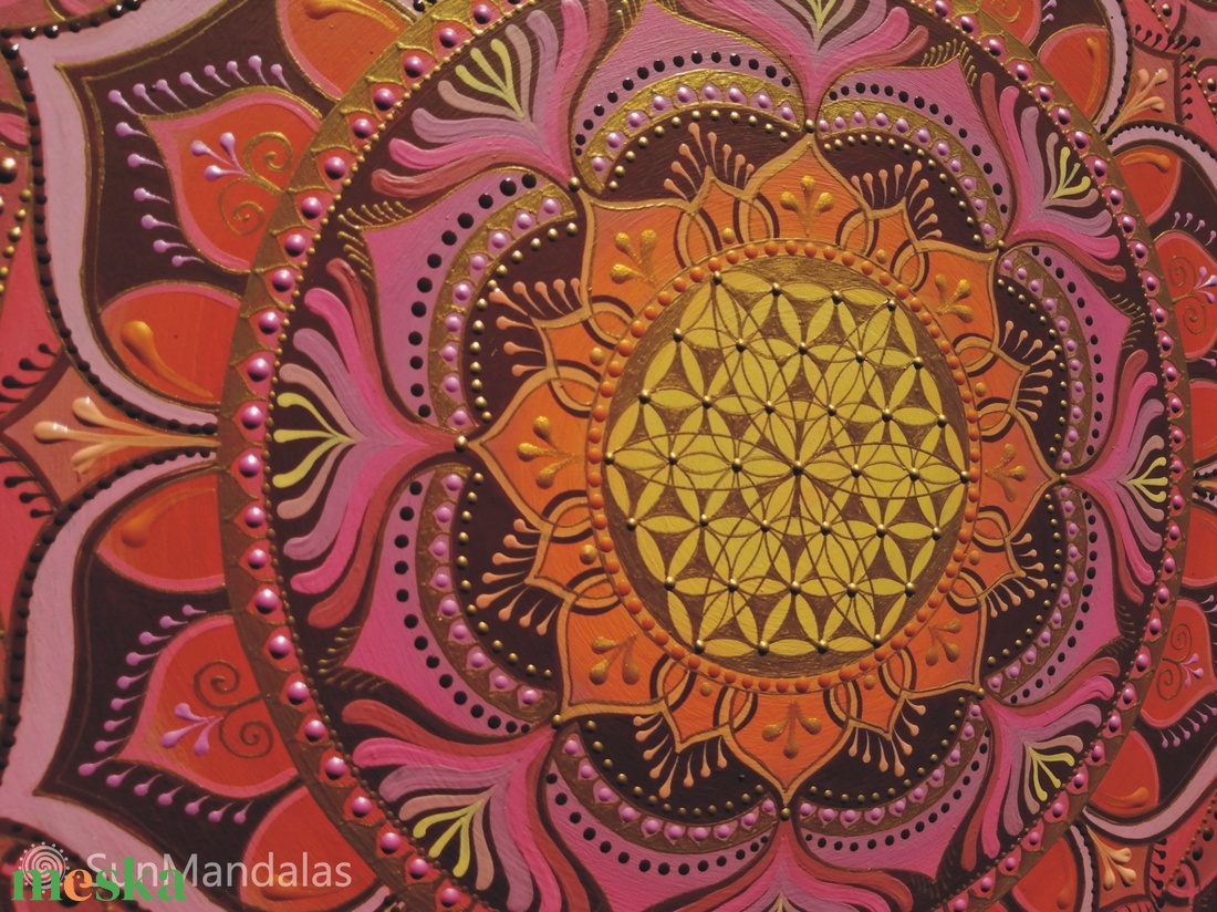 Rózsaszín-barna Mandala Életvirága szimbólummal - otthon & életmód - dekoráció - spiritualitás - mandala - Meska.hu Rózsaszín-barna Mandala Életvirága szimbólummal - otthon & életmód - dekoráció - spiritualitás - mandala - Meska.hu