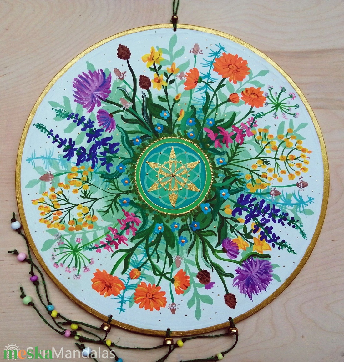 Gyógynövényes Mandala Életmag szimbólummal  - otthon & életmód - dekoráció - spiritualitás - mandala - Meska.hu