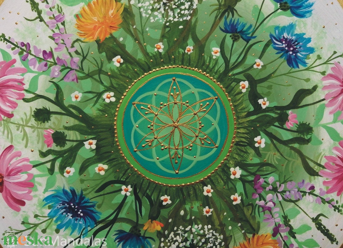  Vadvirágos Mandala Életmag szimbólummal  - otthon & életmód - dekoráció - spiritualitás - mandala - Meska.hu