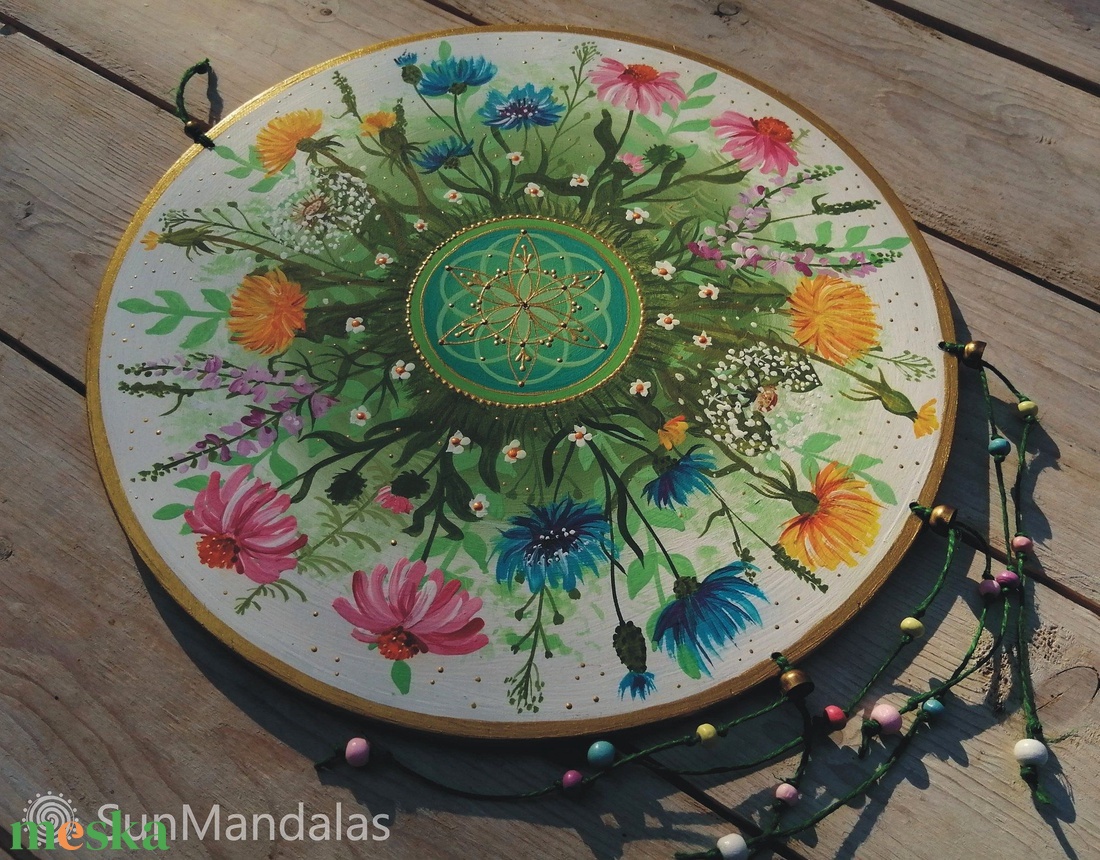  Vadvirágos Mandala Életmag szimbólummal  - otthon & életmód - dekoráció - spiritualitás - mandala - Meska.hu