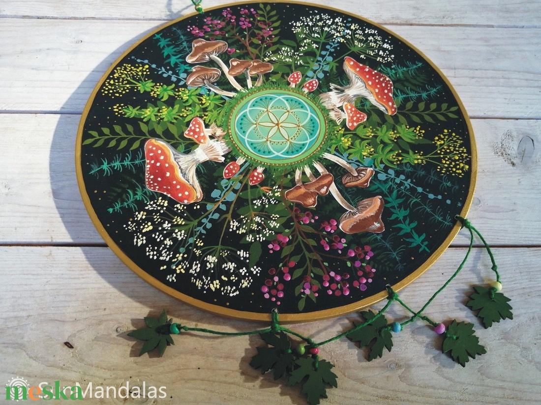 Erdei gombás Mandala Életmag szimbólummal - otthon & életmód - dekoráció - spiritualitás - mandala - Meska.hu Erdei gombás Mandala Életmag szimbólummal - otthon & életmód - dekoráció - spiritualitás - mandala - Meska.hu